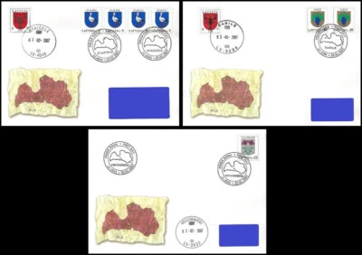 Latvia 2007 (03) Coat of Arms - Staicele, Sabile, Vecumnieki (addressed FDC) - Image 1 of 4