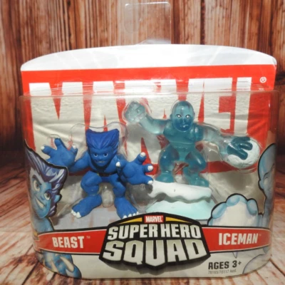Superhero Squad Beast and Iceman 2006 raro nuevo sellado Foto 1 de 4