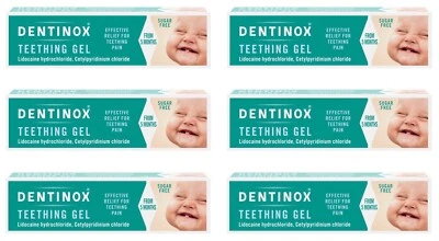 6 x DENTINOX Teething Gel (10g)** NP **PHARMACY STOCK** **only £6.66/unit