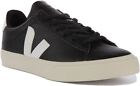 Veja Campo Chromefree Leather Lace Up Casual Trainer Black White Womens Uk 3 - 8