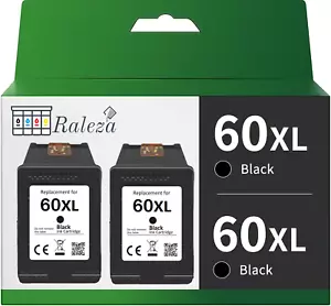 2 Pack Compatible 60XL 60 XL Black Ink Cartridge for HP Photosmart C4680 C4780 - Picture 1 of 1