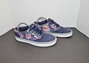 Vans Off The Wall Sneaker Sportiva Donna Blu Navy Viola Floreale Taglia 9 - Foto 1 di 10
