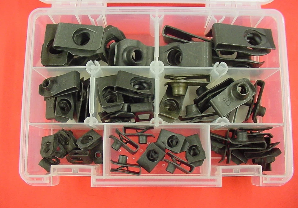 1946-1980 GM 53Pc Assortment Extruded U-Nut Clips Kit Hood Body Panel Fender - Image 1 of 1