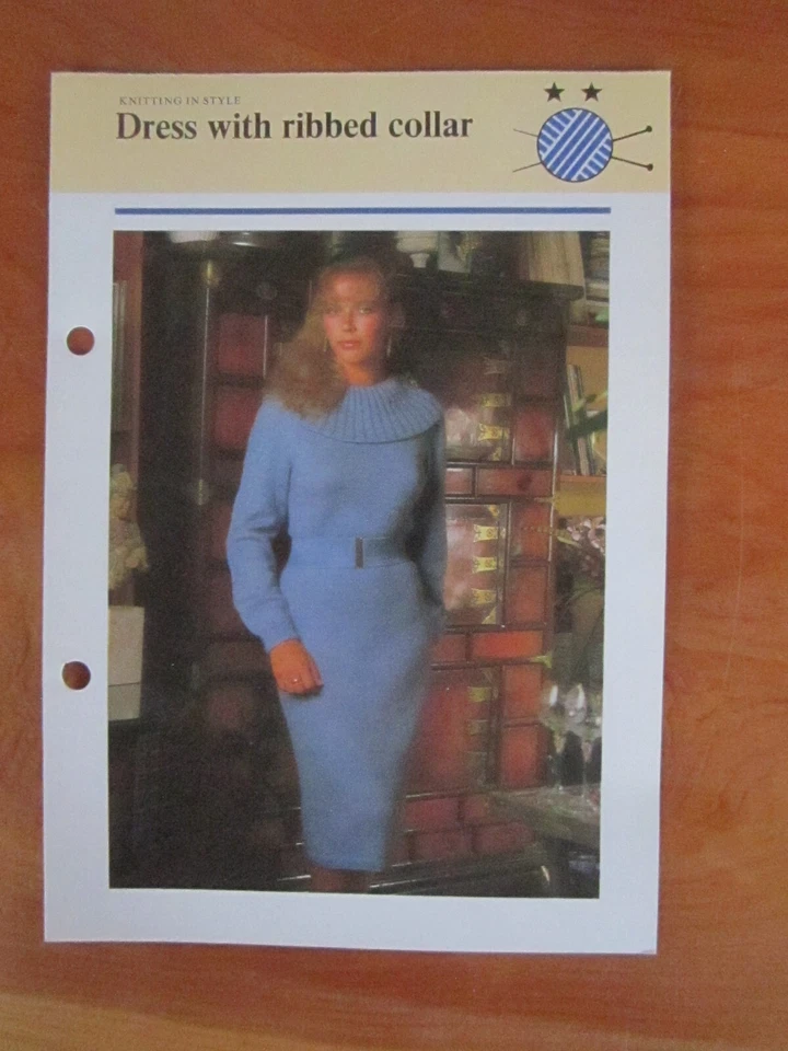 KNITTING PATTERN KNITTING IN STYLE DRESS WITH RIBBED COLLAR   **** MUST SEE **** - Image 1 of 1