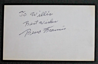 Bevo Francis (d.2015) Basketball Legend Record Holder Autographed 3x5 Signed - Image 1 of 4