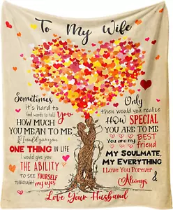 To My Wife Blanket from Husband Valentines Day Gifts for Wife Love Romantic  Bla - Picture 1 of 11