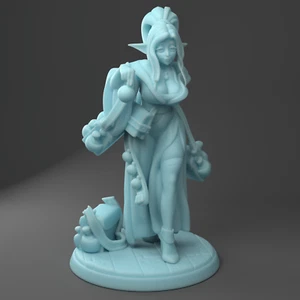 Silfie, The Elf Merchant pinup Fantasy Miniature DnD Tabletop RPGs Twin Goddess - Picture 1 of 2