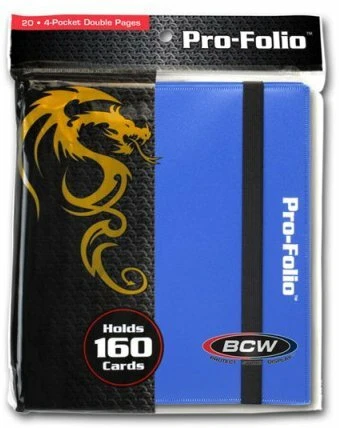BCW MTG Blue Pro-folio Binder Album 4 Pocket Side Load Holds 160 Cards