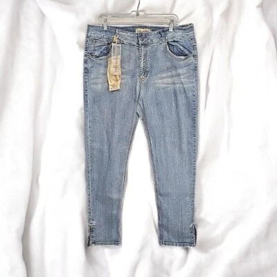 Pantalones de mezclilla Apollo Jeans Capri embellecidos bolsillos cremallera dobladillo mujer 15/16 nuevos con etiquetas Foto 1 de 4