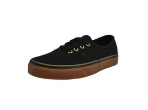 VANS Authentic Casual Skateboard Black Gum Canvas Women Big Boys Girls Shoes - Picture 1 of 7