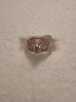 bague tête lion doré taille 7 et 8 - Photo 1/4