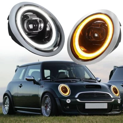 Faros LED luces altas bajas DRL para BMW Mini Cooper R50 R52 R53 2001-2007 Foto 1 de 4