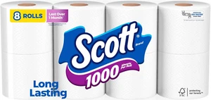 1000 Toilettenpapier, 8 Rollen, Klärgrubensicher, 1-lagig Toilettenpapier - Bild 1 von 12
