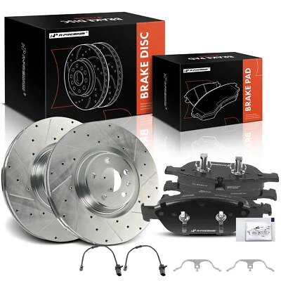 6x Front Drilled Rotors &Ceramic Brake Pad for Audi A6 Quattro  A7 Quattro 356mm - Image 1 of 4