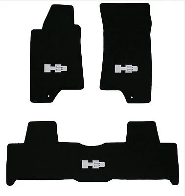 JUEGO DE ALFOMBRILLAS LLOYD Classic Loop de 3 piezas para Hummer H3 2006 a 2010 con logotipo plateado Foto 1 de 4