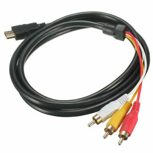 1080P HDMI Video Male to 3 RCA VGA AV Cable Cord Adapter Converter Audio DVD 