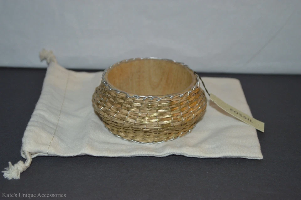 Brazalete Brazalete Pirámide Paja Bambú Exótico Marca Fossil NUEVO CON ETIQUETAS IDEA DE REGALO DE NAVIDAD Foto 1 de 1