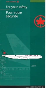 Safety Card - Air Canada - A340 - 2000 - Dark Green Tab (S4790) - Foto 1 di 1