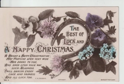 GREETINGS -  CHRISTMAS COLOUR (BEAGLES) POSTCARD  + - Image 1 of 2