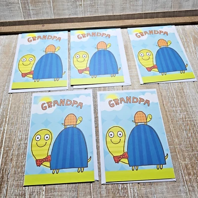 Hallmark Father's Day Greeting Card 5 Piece Lot Grandpa Turtles Orange - Imagem 1 de 4