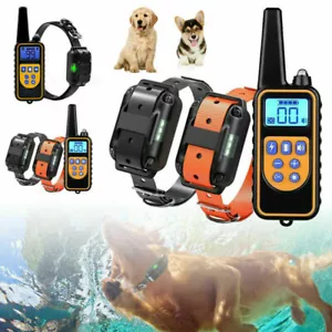Wiederaufladbares Hund Haustier Training Halsband wasserdicht Elektroschock Anti-Rinde LCD - Bild 1 von 14