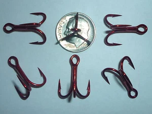 (25) VMC 4X OSHAUGHNESSY TREBLE HOOKS (SIZE 6) TIN RED (9626TR) BULK 9626  - Picture 1 of 1