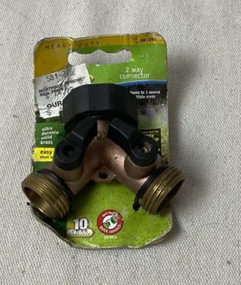 Зеленый большой палец 381294 садовый шланг 2-полосный «Y» кран соединитель, разветвитель, латунь - Изображение 1 из 3