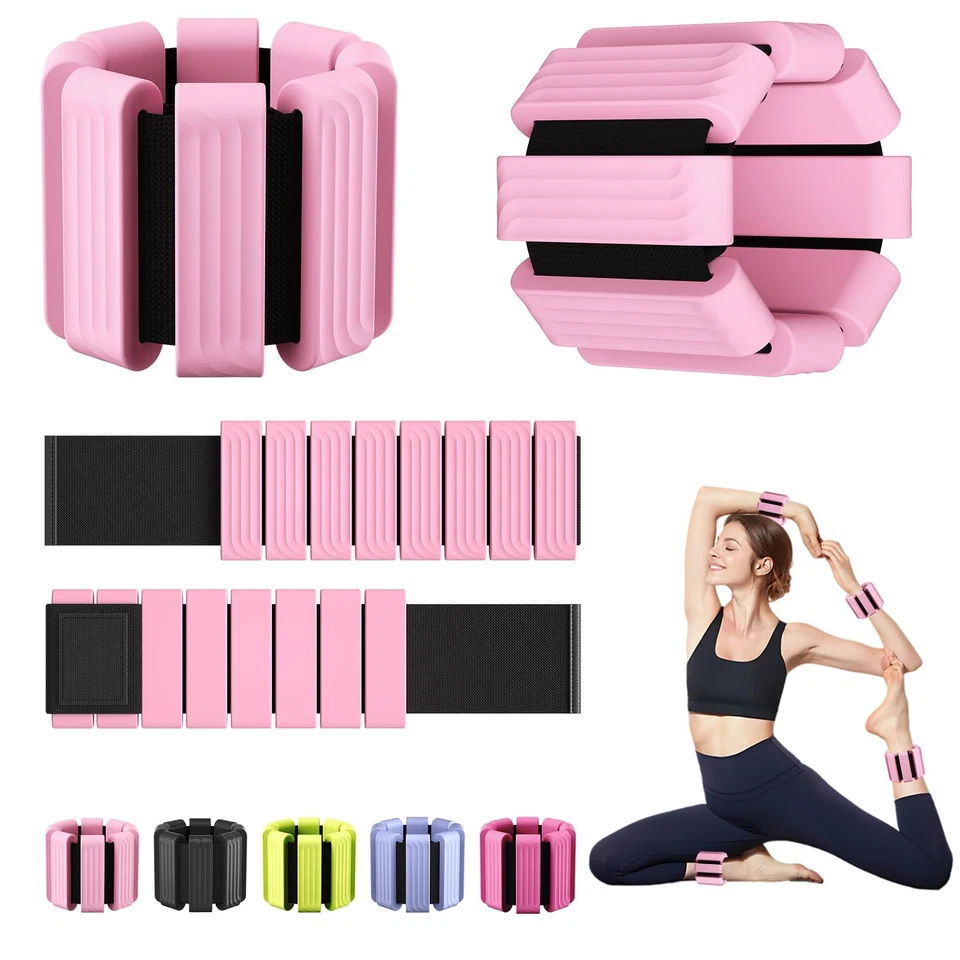 Pesas de muñeca y tobillo Pilates para mujer - Brazaletes con peso ajustable para M... Foto 1 de 4