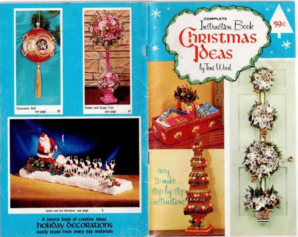 Christmas Ideas Craft Project Booklet Toni Wood Holiday Decor 1970's Vintage - Image 1 of 4