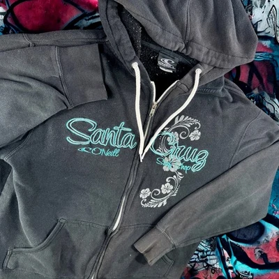 ONeill Santa Cruz Sudadera con Capucha Mujer M Surf Shop Cremallera Completa Sudadera Bordada *Pelusa Foto 1 de 4