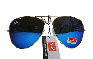 Ray-Ban RB3025 Women Classic Mirrored Aviator Sunglasses Blue Flash 62.14 & Case - Picture 1 of 4