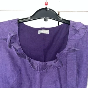 Per Una M&S Purple Linen Shift Dress Size 12r Cotton Lining - Picture 1 of 7