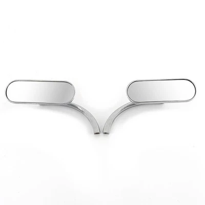 Espejo retrovisor mini ovalado compatible con Harley Touring Softail Dyna Sportster cromado Foto 1 de 4