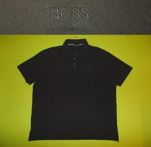 Polo Shirt HUGO BOSS (4XL) (XXXXL) 100% PIMA COTTON PERFECT Black golf tennis - Picture 1 of 8