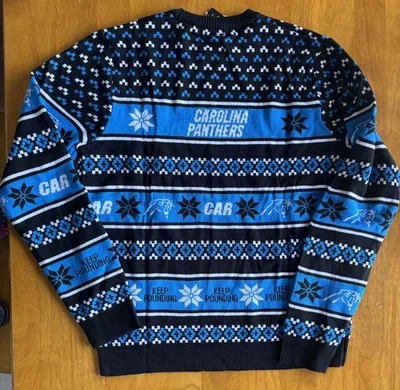 Suéter de Navidad Carolina Panthers para hombre L ropa NFL NUEVO CON ETIQUETAS Foto 1 de 4