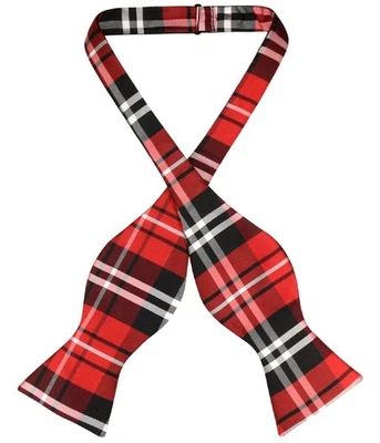 Pajarita Vesuvio Napoli AUTOCORBATA negra roja blanca color diseño a cuadros para hombre Foto 1 de 3