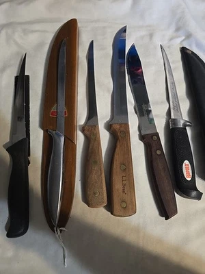 ВИНТАЖНЫЕ НОЖИ С ФИКСИРОВАННЫМ ЛЕЗВИЕМ L.L BEAN США GERBER SHEFFIELD Hunter Camp ETC - Изображение 1 из 4