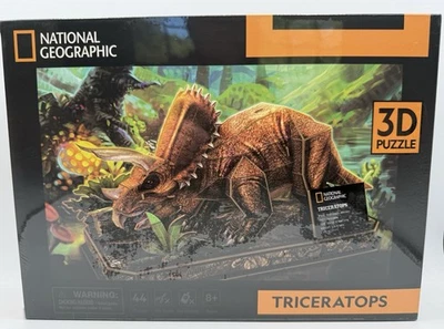 Puzzle 3D Triceratops National Geographic DS1052 Cubic Fun 44 Pieces No Glue New - Image 1 of 4