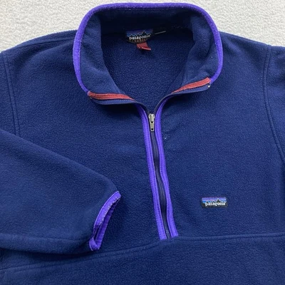 Vintage Patagonia Synchilla Marsupial Jacket Mens Medium Blue Purple 1/2 Zip Y2K - Image 1 of 4