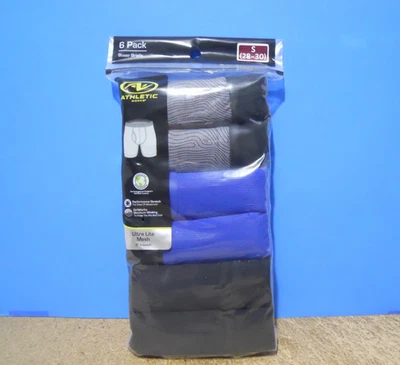 Paquete de 6 calzoncillos boxer de malla absorbente de rendimiento para hombre ATHLETIC entrepierna de 9" talla S Foto 1 de 3