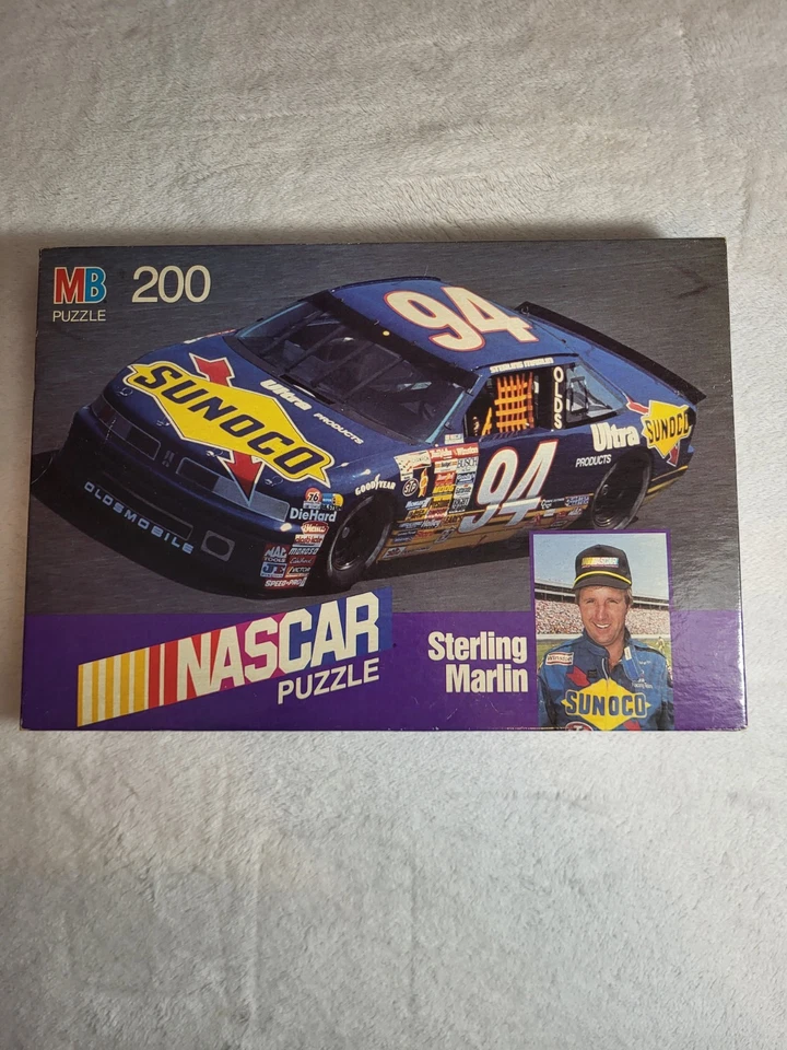 Rompecabezas NASCAR: Sterlin Marlin (SELLADO — SIN ABRIR — COMPLETO) 200 piezas de 1990 Foto 1 de 4