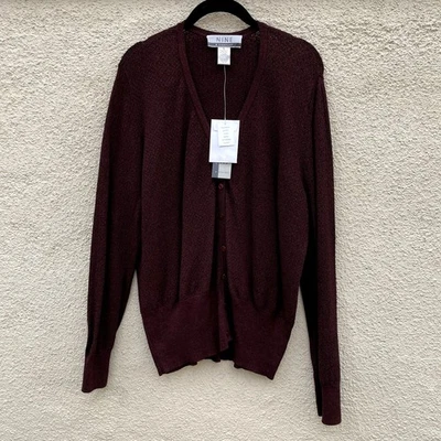 Nuevo Cárdigan Vintage Antiguo Stock Nine & Co Abuelo Pasas L Academia Foto 1 de 4