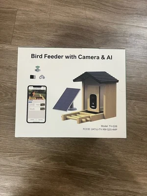 Alimentador inteligente de aves AI con cámara alimentada por energía solar identificador automático, vista en vivo 5 MP Foto 1 de 4