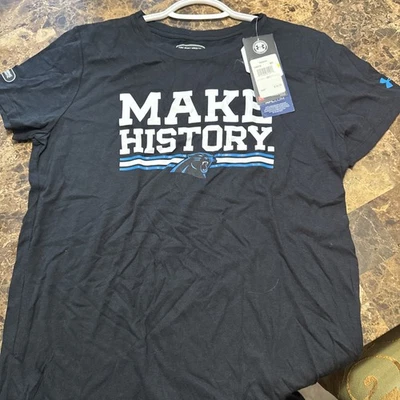Carolina Panthers Under Armour HeatGear NFL Combine Camiseta Negra Mujer M Suelta Foto 1 de 4