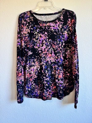 Camisa Pullover Westbound Para Mujer Floral Manga Larga Cuello Redondo Colorida Mediana Foto 1 de 4