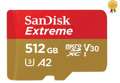 Sandisk Extreme MicroSD 512 gb V30 A2 U3 4K, SDSQXAV-GN6MN - Image 1 of 4