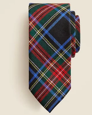 J. Corbata de cuello Crew tartán a cuadros 100 % lana hecha en EE. UU. Nueva Foto 1 de 4