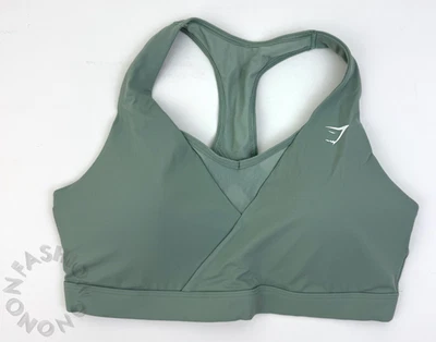 Gymshark Women's Crossover Sports Bra Athletic Desert Sage Green Size M - Image 1 of 4