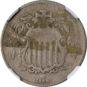 1866/1866 Shield Nickel Rays NGC VG10 FS-302 Nice Eye Appeal Nice Strike - Picture 1 of 4