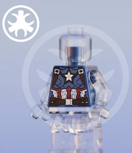 Lego - Chipchipcustom - Captain America Minifigure Upgrade Torso - Picture 1 of 1